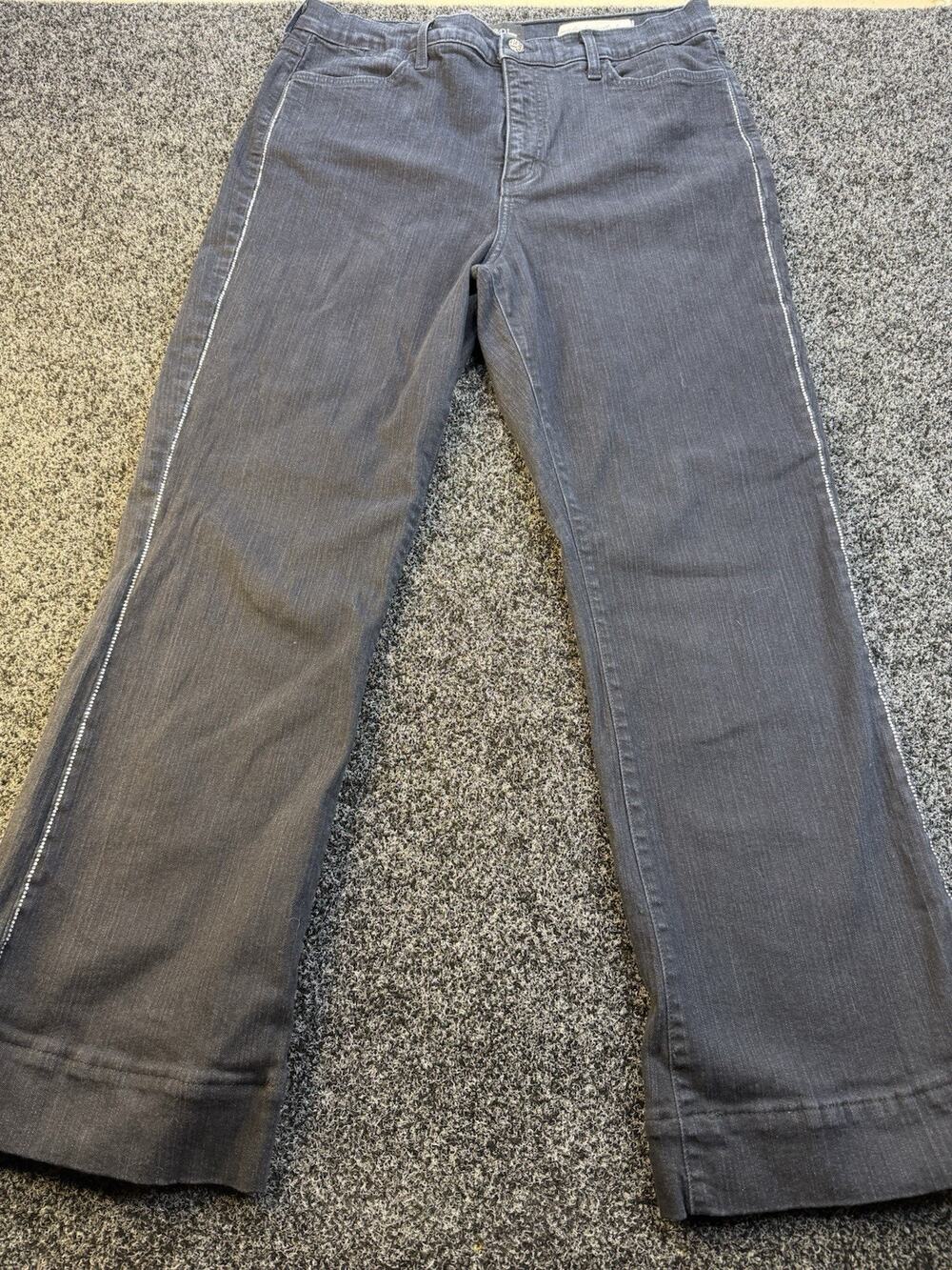 NYDJ Not Your Daughter’s Jeans Womens Size 16 Black Bootcut Rhinestone Made USA